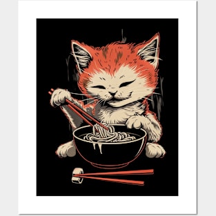 Cat Ramen Tips Posters and Art